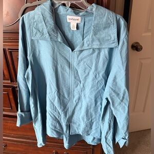 Peck & Peck Light Blue Pullover Blouse Size XL